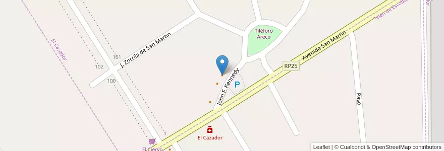 Mapa de ubicacion de Las Nanas de la Cebolla en アルゼンチン, ブエノスアイレス州, Partido De Escobar, El Cazador.