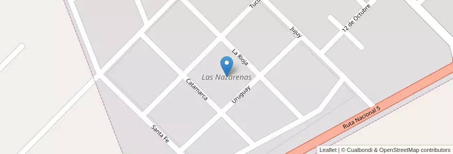 Mapa de ubicacion de Las Nazarenas en Arjantin, Buenos Aires, Partido De Carlos Casares, Carlos Casares.