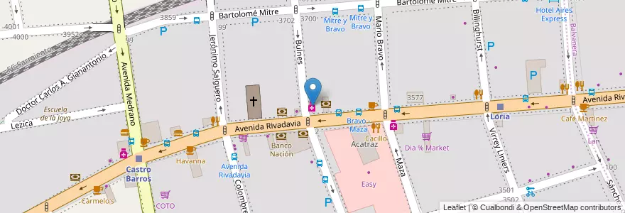 Mapa de ubicacion de Las Nieves, Almagro en 아르헨티나, Ciudad Autónoma De Buenos Aires, Comuna 5, 부에노스아이레스.