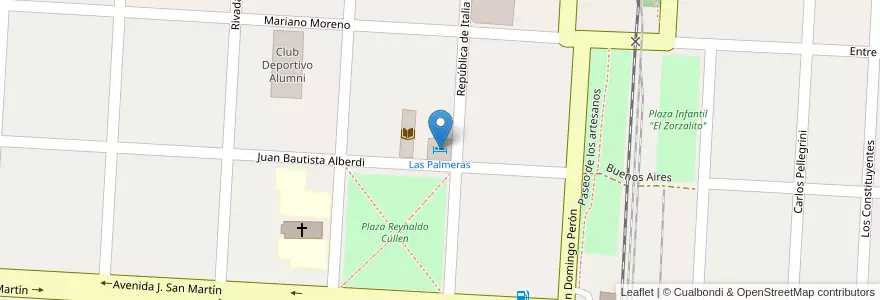Mapa de ubicacion de Las Palmeras en الأرجنتين, سانتا في, إدارة العاصمة, Municipio De Laguna Paiva.