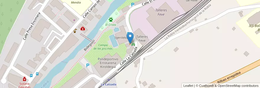 Mapa de ubicacion de Las piscinas en Espanha, Comunidade Autónoma Do País Basco, Bizkaia, Enkarterri, Balmaseda.