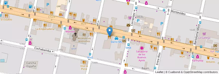 Mapa de ubicacion de Las Tinajas en Argentine, Santa Fe, Departamento Rosario, Municipio De Rosario, Rosario.