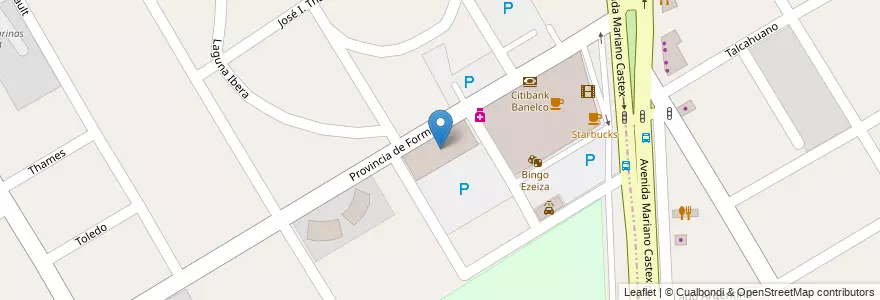 Mapa de ubicacion de Las Toscas Office en Argentina, Buenos Aires, Ezeiza.
