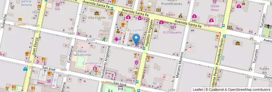 Mapa de ubicacion de Las Vegas en Argentina, Santa Fe, Departamento Rosario, Municipio De Funes, Funes.