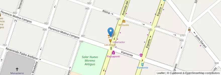 Mapa de ubicacion de Las Vegas en Argentina, Buenos Aires, Partido De Moreno, Moreno.