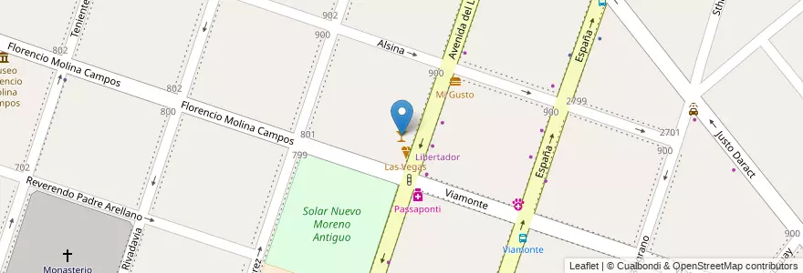 Mapa de ubicacion de Las Vegas en アルゼンチン, ブエノスアイレス州, Partido De Moreno, Moreno.