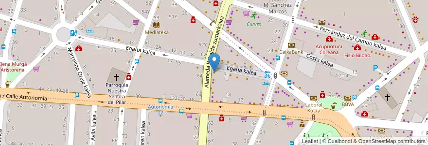 Mapa de ubicacion de Lasbovedas en Испания, Страна Басков, Bizkaia, Bilboaldea, Бильбао.