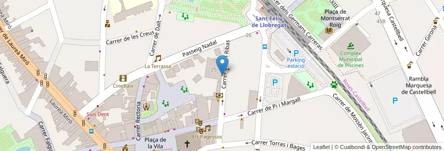 Mapa de ubicacion de L'Ateneu en Espanha, Catalunha, Barcelona, Baix Llobregat, Sant Feliu De Llobregat.