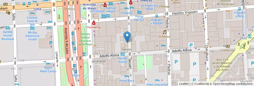 Mapa de ubicacion de Latino sandwich, Montserrat en Argentinië, Ciudad Autónoma De Buenos Aires, Comuna 1, Buenos Aires.