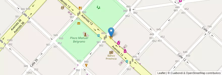 Mapa de ubicacion de Latinoamerica, Casco Urbano en Argentinië, Buenos Aires, Partido De La Plata, La Plata.