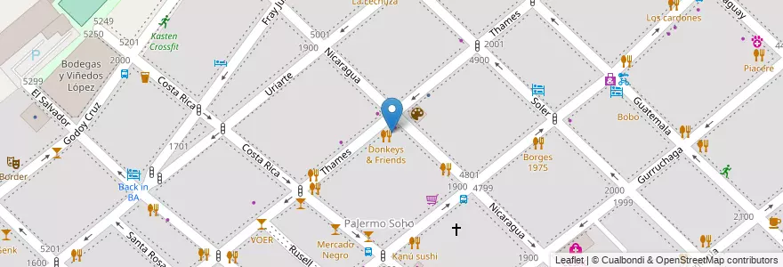 Mapa de ubicacion de Lattente, Palermo en Argentinien, Ciudad Autónoma De Buenos Aires, Buenos Aires, Comuna 14.