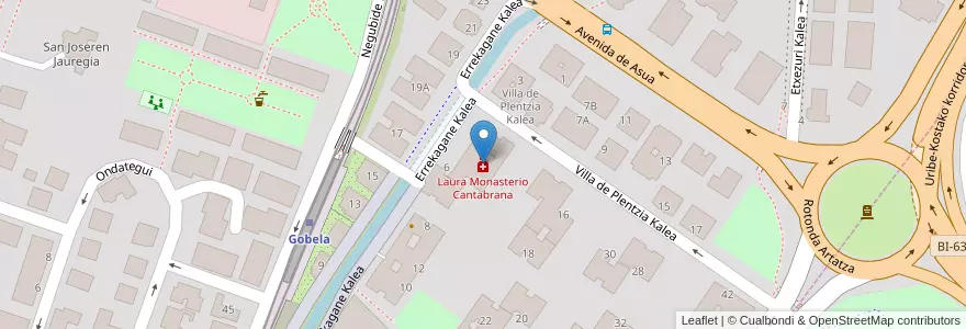 Mapa de ubicacion de Laura Monasterio Cantabrana en スペイン, バスク州, Bizkaia, Bilboaldea, Getxo.