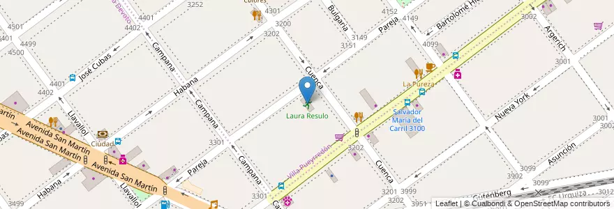 Mapa de ubicacion de Laura Resulo, Villa Pueyrredon en Argentinien, Ciudad Autónoma De Buenos Aires, Comuna 12, Buenos Aires, Comuna 11.