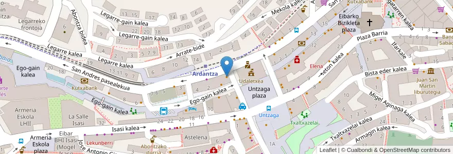 Mapa de ubicacion de Laurel & Hardy en Espagne, Pays Basque Autonome, Guipuscoa, Debabarrena, Eibar.