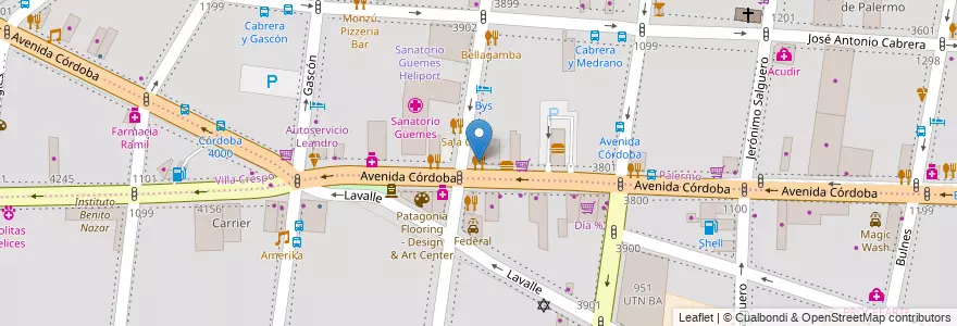 Mapa de ubicacion de Lautrec, Palermo en الأرجنتين, Ciudad Autónoma De Buenos Aires, Buenos Aires.