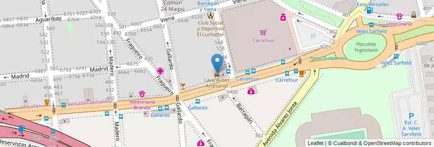 Mapa de ubicacion de Lava Autos Artesanal, Versalles en 阿根廷, Ciudad Autónoma De Buenos Aires, 布宜诺斯艾利斯, Comuna 10.