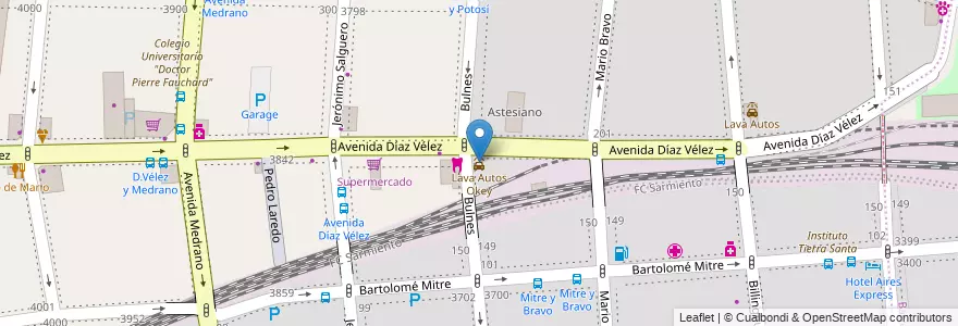 Mapa de ubicacion de Lava Autos Okey, Almagro en Argentina, Ciudad Autónoma De Buenos Aires, Comuna 5, Buenos Aires.