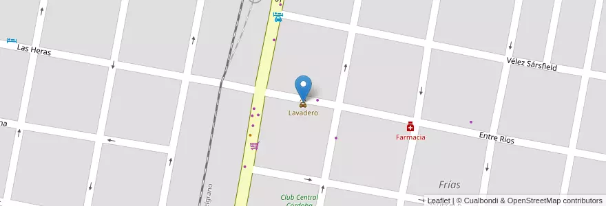 Mapa de ubicacion de Lavadero en Arjantin, Santiago Del Estero, Departamento Choya, Frías.