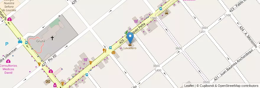 Mapa de ubicacion de Lavadero en Arjantin, Buenos Aires, Partido De Tres De Febrero, Santos Lugares.