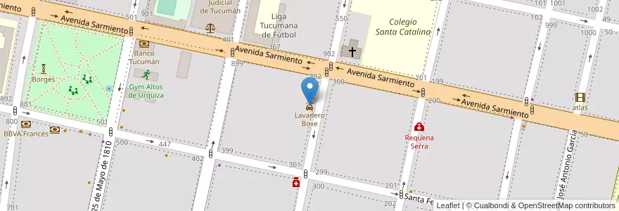 Mapa de ubicacion de Lavadero Boxe en Argentinië, Tucumán, San Miguel De Tucumán, Departamento Capital, San Miguel De Tucumán.