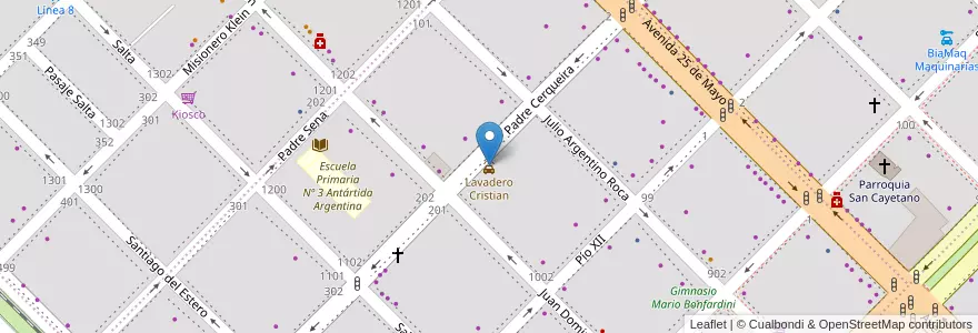 Mapa de ubicacion de Lavadero Cristian en アルゼンチン, チャコ州, Departamento San Fernando, Resistencia, Resistencia.