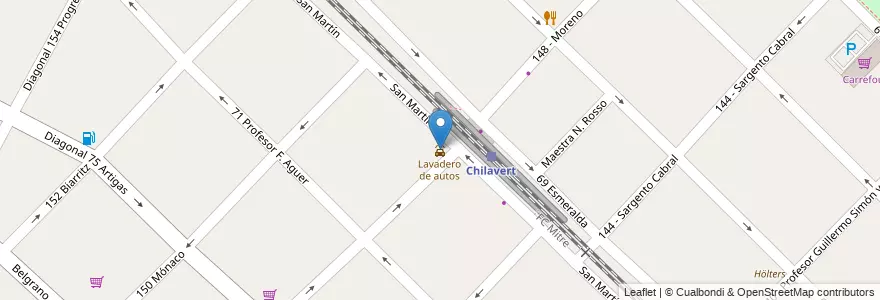 Mapa de ubicacion de Lavadero de autos en Arjantin, Buenos Aires, Partido De General San Martín, Villa Ballester.