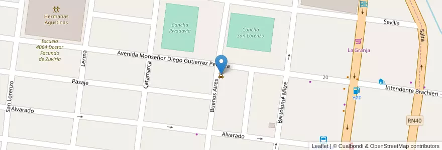Mapa de ubicacion de Lavadero de autos en 아르헨티나, Salta, Cafayate, Municipio De Cafayate.