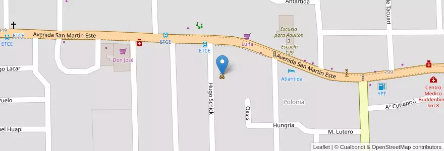 Mapa de ubicacion de Lavadero don Alejandro en アルゼンチン, ミシオネス州, Departamento Eldorado, Municipio De Eldorado, Eldorado.