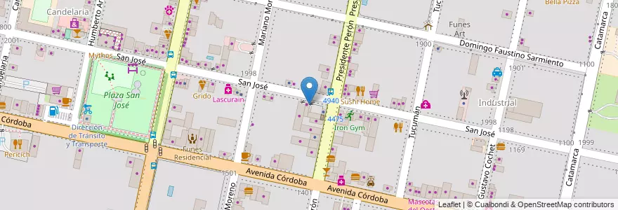 Mapa de ubicacion de Lavadero Gaetano en アルゼンチン, サンタフェ州, Departamento Rosario, Municipio De Funes, Funes.