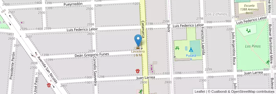 Mapa de ubicacion de Lavadero J & M en Argentina, Santa Fe, Departamento Rosario, Municipio De Funes, Funes.