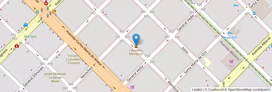 Mapa de ubicacion de Lavadero Mendoza en الأرجنتين, Chaco, Departamento San Fernando, Resistencia, Resistencia.