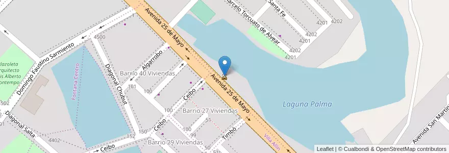 Mapa de ubicacion de Lavadero San Jorge en アルゼンチン, チャコ州, Departamento San Fernando, Municipio De Fontana, Fontana.