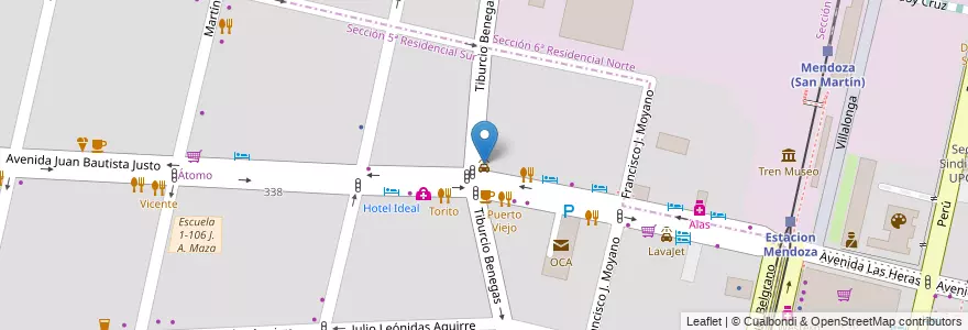 Mapa de ubicacion de Lavadero Tiburcio en Arjantin, Şili, Mendoza, Departamento Capital, Ciudad De Mendoza.