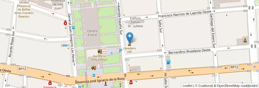 Mapa de ubicacion de Lavadero VIP en アルゼンチン, サンフアン州, チリ, Capital.