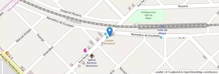 Mapa de ubicacion de Lavado Artesanal en Argentina, Buenos Aires, Partido De Malvinas Argentinas, Villa De Mayo.