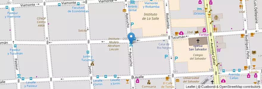 Mapa de ubicacion de Lavalle, Balvanera en アルゼンチン, Ciudad Autónoma De Buenos Aires, Comuna 3, ブエノスアイレス.