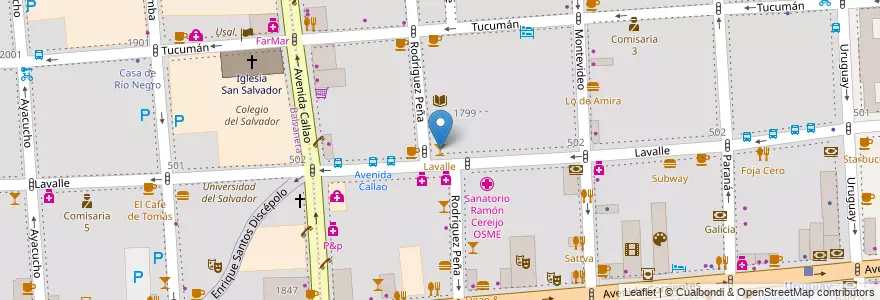 Mapa de ubicacion de Lavalle, San Nicolas en Arjantin, Ciudad Autónoma De Buenos Aires, Buenos Aires.