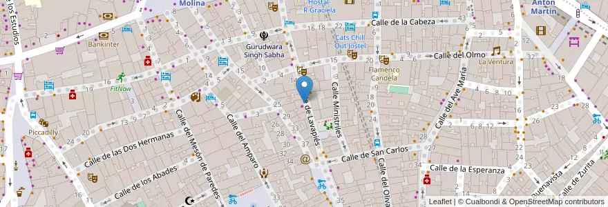 Mapa de ubicacion de LAVAPIES, CALLE, DE,20 en إسبانيا, منطقة مدريد, منطقة مدريد, Área Metropolitana De Madrid Y Corredor Del Henares, مدريد.