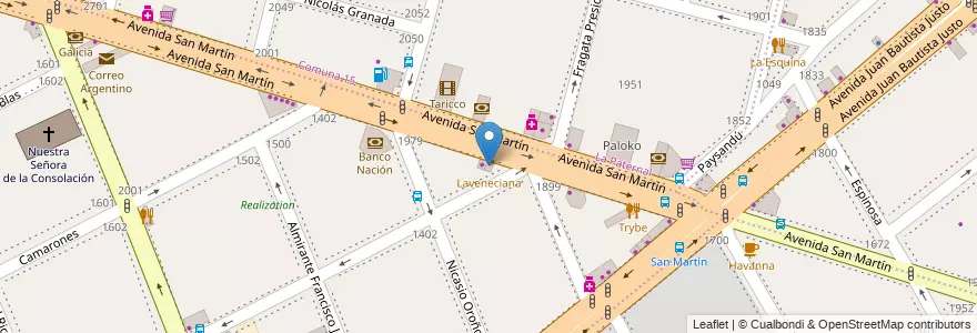Mapa de ubicacion de Laveneciana, Villa General Mitre en Argentinië, Ciudad Autónoma De Buenos Aires, Buenos Aires.