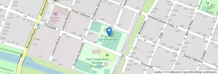 Mapa de ubicacion de Lawn Tenis Club Pergamino en アルゼンチン, ブエノスアイレス州, Partido De Pergamino.