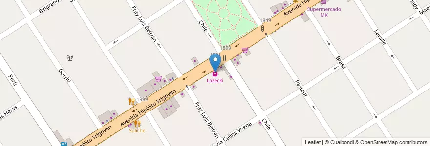 Mapa de ubicacion de Lazecki en Arjantin, Buenos Aires, Partido De Tigre, El Talar.