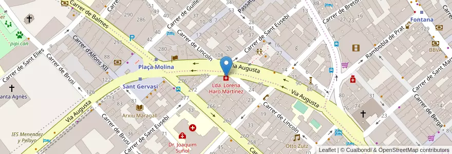Mapa de ubicacion de Lda. Lorena Haro Martínez en 스페인, Catalunya, Barcelona, Barcelonès, 바르셀로나.