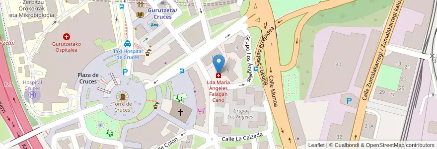 Mapa de ubicacion de Lda María Ángeles Falagan Cano en 西班牙, 巴斯克, 比斯开, Bilboaldea, Barakaldo.