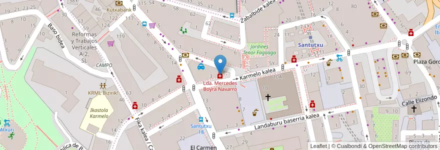 Mapa de ubicacion de Lda. Mercedes Boyra Navarro en Spanien, Autonome Gemeinschaft Baskenland, Bizkaia, Bilboaldea, Bilbao.