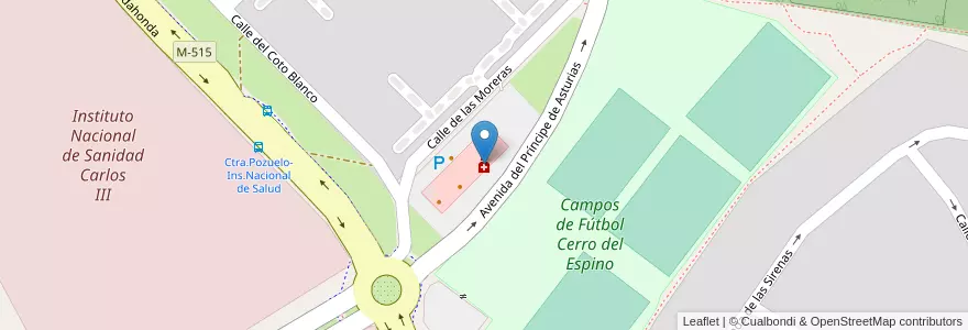 Mapa de ubicacion de Ldo. J. Diego Pérez en إسبانيا, منطقة مدريد, منطقة مدريد, Área Metropolitana De Madrid Y Corredor Del Henares, Majadahonda.