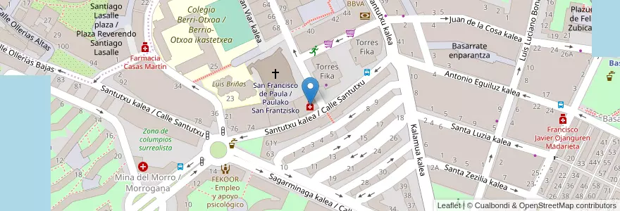 Mapa de ubicacion de Ldo. M. C. Villareal en 西班牙, 巴斯克, 比斯开, Bilboaldea, 毕尔巴鄂.