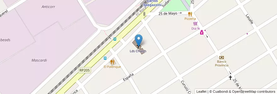 Mapa de ubicacion de Lds Church en Argentinien, Provinz Buenos Aires, Partido De Ezeiza, Carlos Spegazzini.