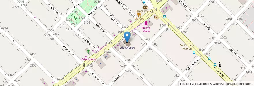 Mapa de ubicacion de Lds Church, Villa Lugano en Argentinië, Ciudad Autónoma De Buenos Aires, Comuna 9, Buenos Aires.