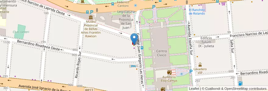 Mapa de ubicacion de Le Bon Cafe en Argentinien, San Juan, Chile, Capital.