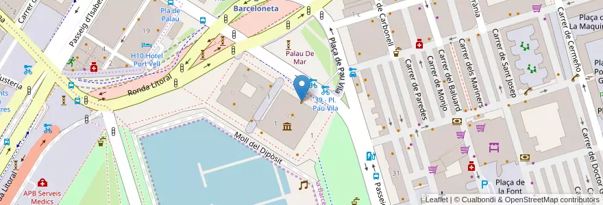 Mapa de ubicacion de Le Kasbah en 스페인, Catalunya, Barcelona, Barcelonès, 바르셀로나.